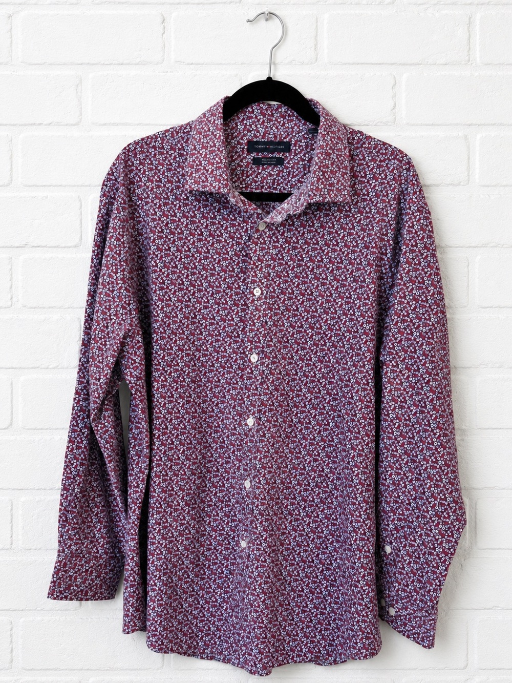 Tommy Hilfiger Men’s Floral Print Button-Down Shirt Americana Size XL Flex Cool